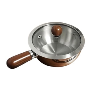Magideal - Mini Olla Para Leche, Olla Pequeña Para Cocinar, Portátil, De Acero Inoxidable, Calefactora, Antideslizante, Para Cocina, Aceitera, Calentador De Mant Plata Con Tapa