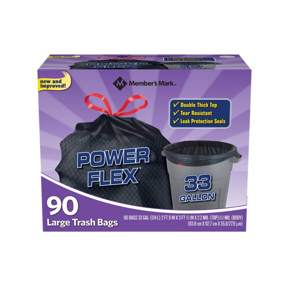 Bolsas de basura Member's Mark Power Flex 125L 90 unidades
