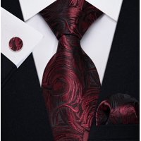 Riqui - Set Corbata, Pañuelo Y Colleras Rojo