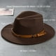 thumbnail image 2 of Men's Retro Felt Woolen Top Hat, Leather Buckle Accessory, Jazz Hats, 2 of 3