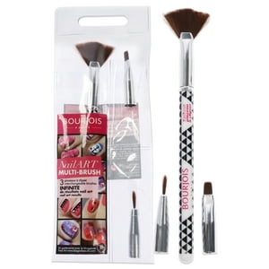 Bourjois - Juego De Arte De Uñas Con Cepillo Múltiple De Para Mujer: Cepillo Para Abanico, Cepillo Para Sombra, Cepillo Para Forro