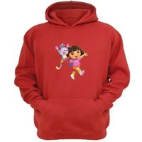 Genérico - Polerón Canguro Dora Dibujos Animados Rojo Talla M Unisex