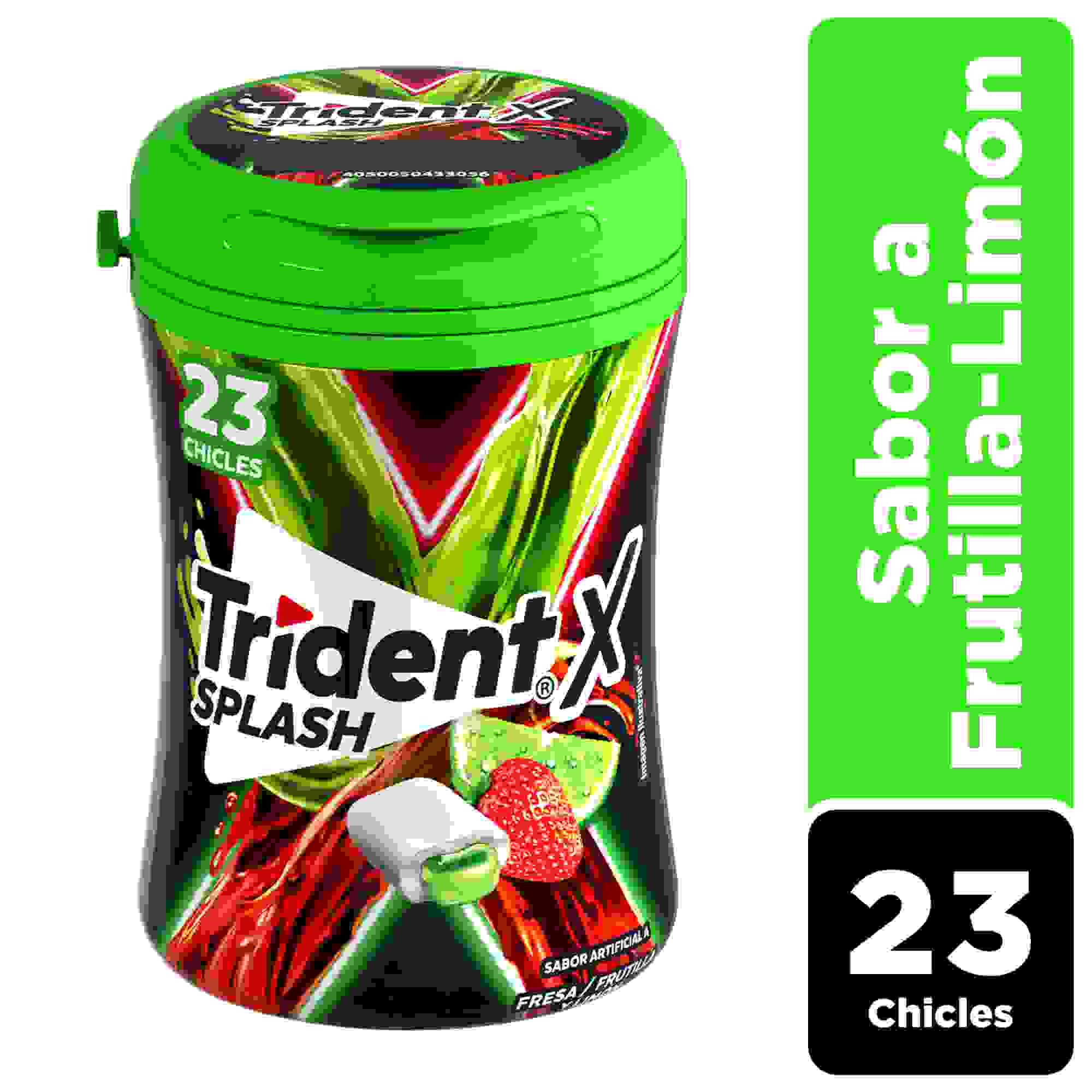 Chicle Trident Splash Sin Azúcar Sabor Frutilla Limón
