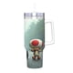 thumbnail image 2 of Yoshi Vaso aislado de acero inoxidable con asa, diseño temático, regalo para familia, amigos y fans; incluye pajita y encaja en el portavasos estándar, 40 oz, 2 of 6