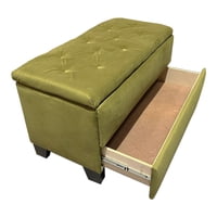 Muebles Hvm - Banqueta Baul Zapatero Verde Pistacho Felpa