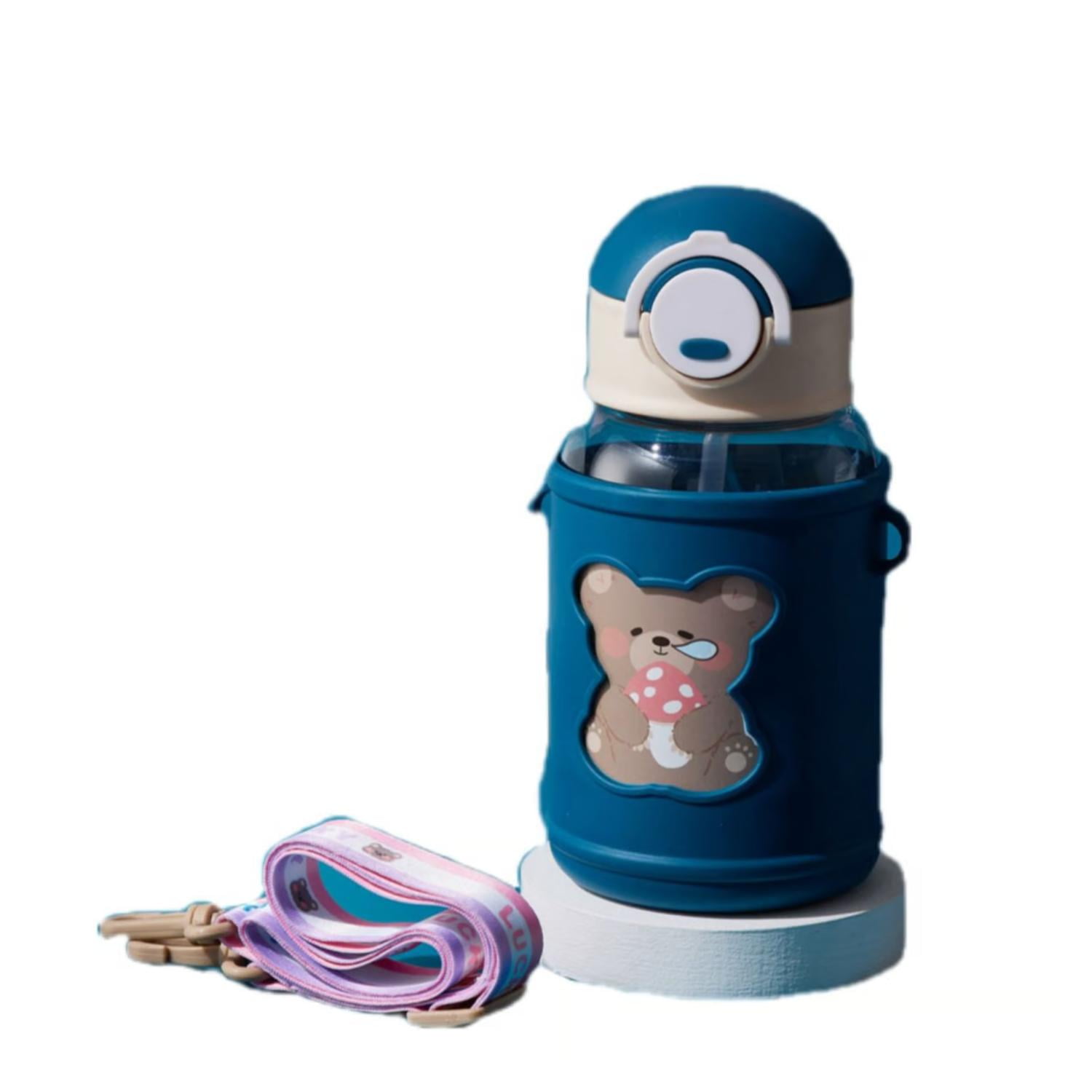 Genérico - Botella De Agua Portatil 620ml Osito Kawaii Azul Infantil