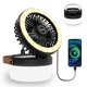 thumbnail image 1 of Ventilador de camping XDTIME de 3 velocidades con lámpara LED solar y USB, 1 of 8