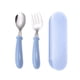 thumbnail image 2 of 2x Juego De Cubiertos Para Bebé Con Estuche, Tenedor Y Cuchara Reutilizables Para Fiesta En Casa, Viajes, Azul, 2 of 3