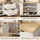 thumbnail image 5 of Rack Tv 120x30x55cm 2 Tiras 1 Puerta Melamina Homer Design Blanco Con Marron Claro, 5 of 8