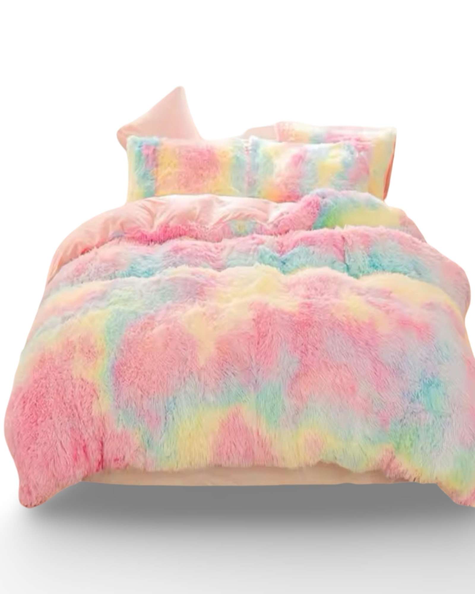 Gran Sol - Plumón Cubrecama Chiporro Peludo Grueso 2 Plazas Multicolor