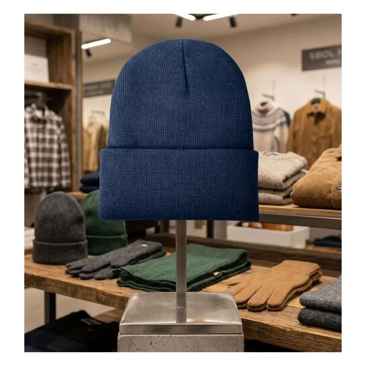Genérico - Gorro Beanie De Lana Hombre Mujer Térmico Con Forro Polar