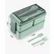 thumbnail image 3 of Lunch Box 2 Niveles Fiambrera Desmontable Con Cubiertos Verde, 3 of 4