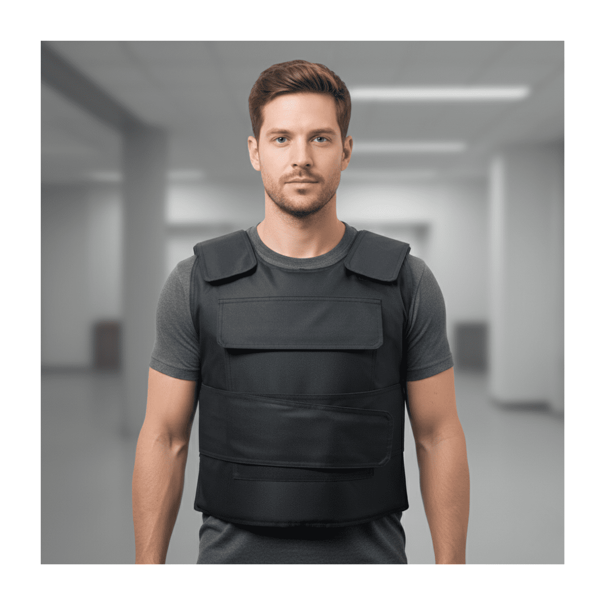 Genérico - Chaleco De Seguridad Táctico Anti Corte Ajustable Guardias Negro Talla Única