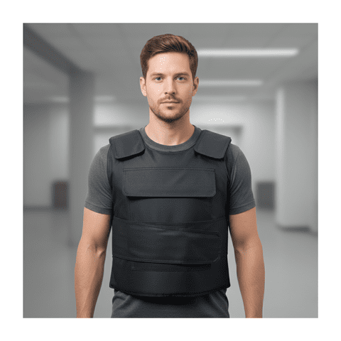 Genérico - Chaleco De Seguridad Táctico Anti Corte Ajustable Guardias Negro Talla Única