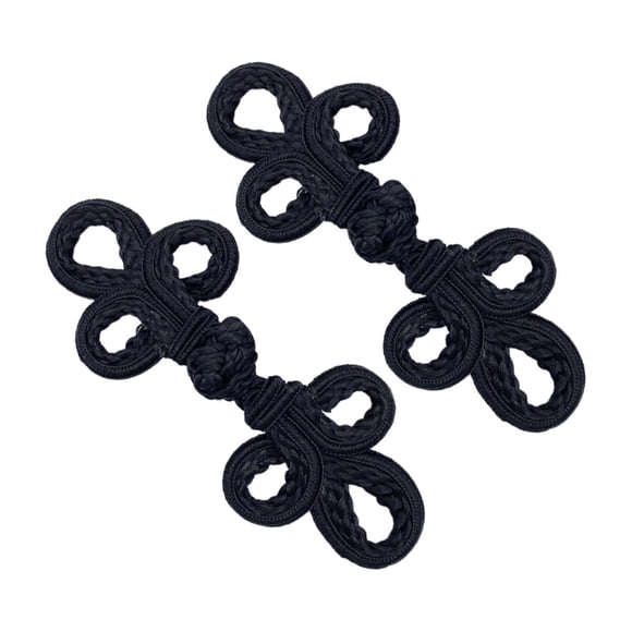 2 Botones Decorativos De Rana Con Nudo Chino Para Disfraces, Abrigos, Suéteres, Color Negro