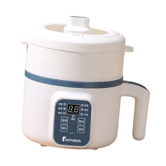Olla Eléctrica Con Asa De 1,7 L, Pequeña Olla Arrocera Para Pasta, Gachas Y Arroz Con Vaporera