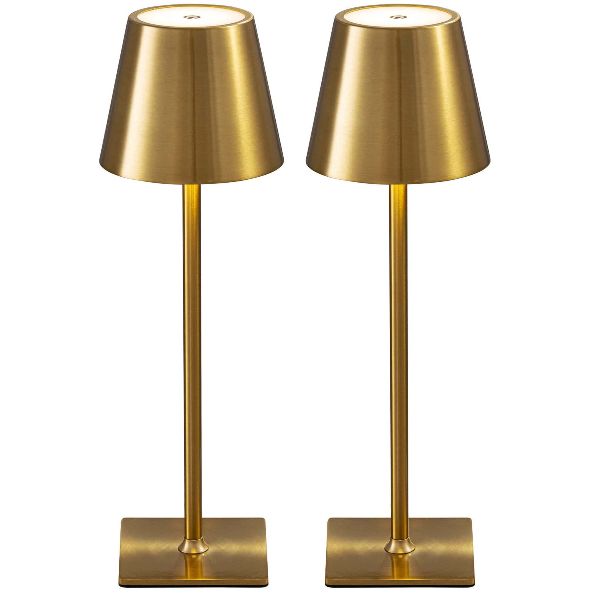 Lámpara De Mesa Metálica Inalámbrica Kdg, 2 Unidades, 5000 Mah, Color Dorado