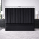 thumbnail image 4 of Respaldo Cama 2 Plaza Elegante Moderno En Felpa Premium Color Negro, 4 of 6