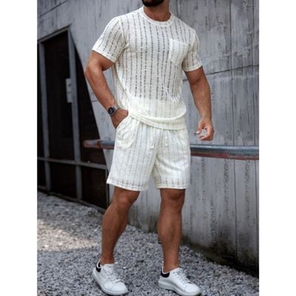 Conjunto Hombre Short y Polera Texturado Tendencia Urbana 0261