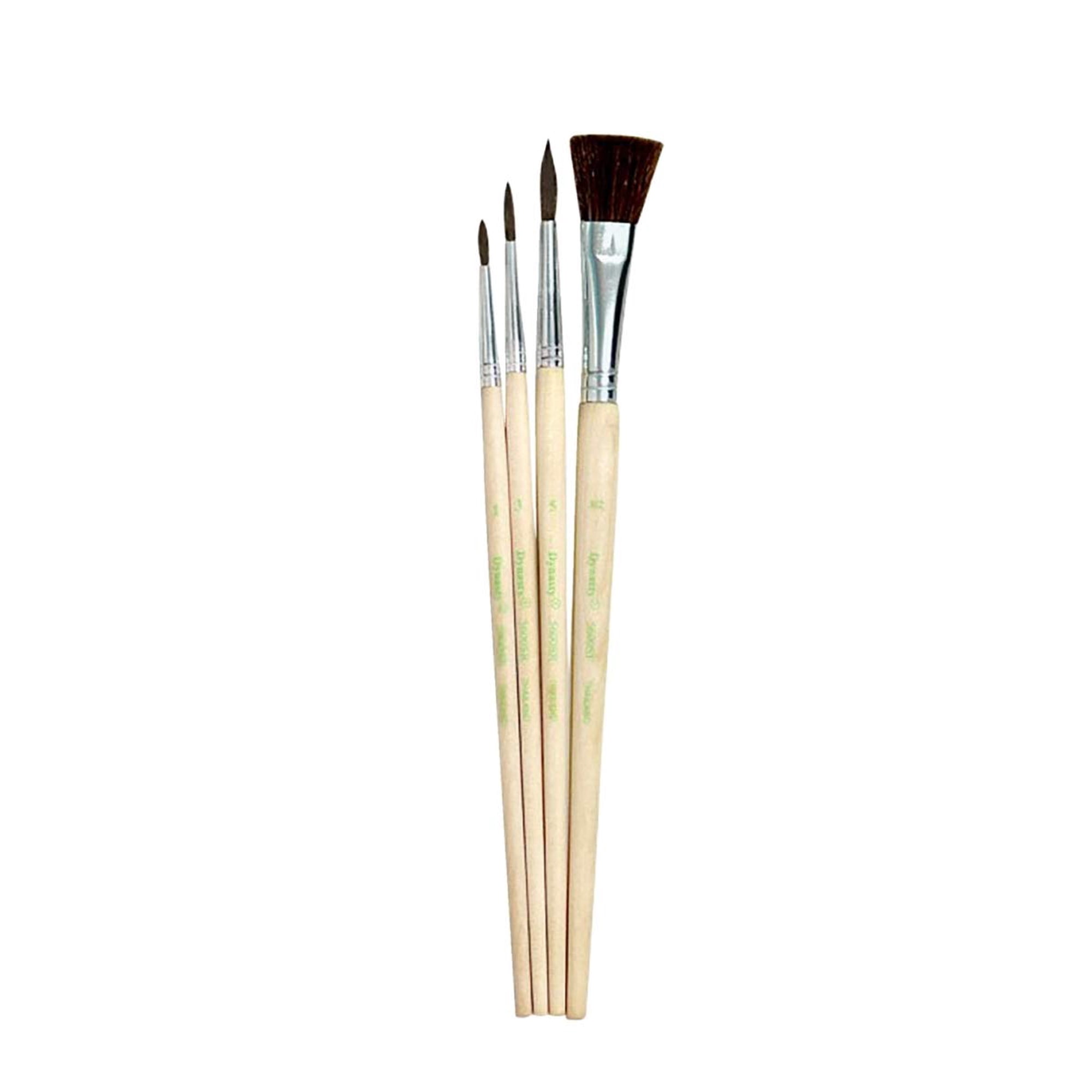 Set De Cepillos Dynasty Brush, Pelo Sintético De Camello, Redondo Y Plano