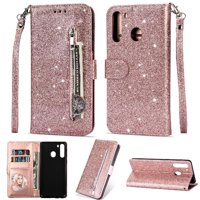 Funda Para Foxdock Elegante Funda Samsung Galaxy A21 Glitter Con Cremallera-Ideal Para El Uso Diario