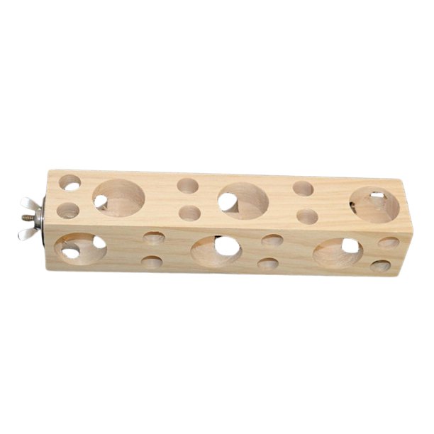Bloque De Madera Con Agujeros, Fácil De Instalar, Juguete Para Masticar Pájaros Para Guacamayos, Periquitos, 20 Cm X 4 Cm X 4 Cm