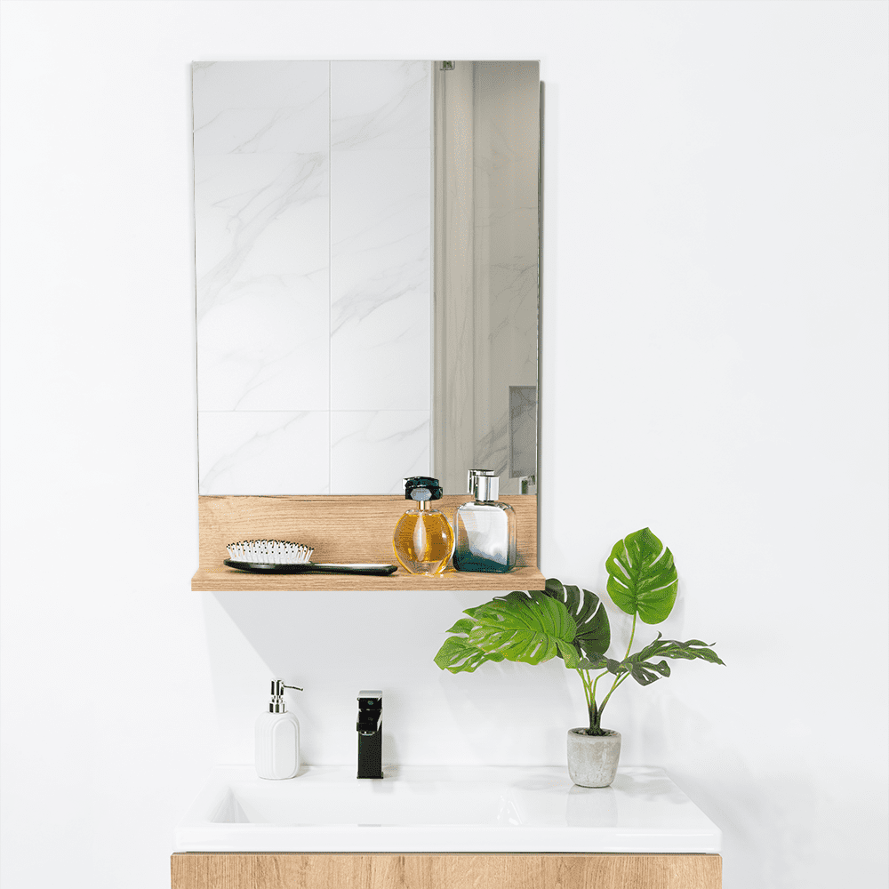 Tuhome - Espejo Lilo Rectangular Con Repisa 60x40x12 Cm