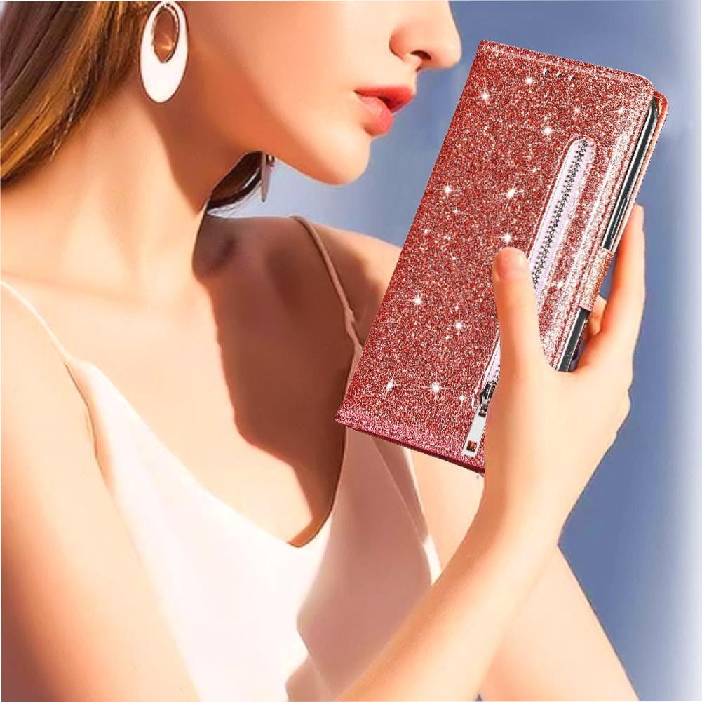 Funda Para Foxdock Elegante Funda Samsung Galaxy S24 Ultra Glitter Con Cremallera-ideal Para El Uso Diario