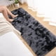 thumbnail image 3 of Alfombra Bajada De Cama Peluda 160x60cm 3cm Suave - Norplat Gris Oscuro Y Negro Liso, 3 of 8