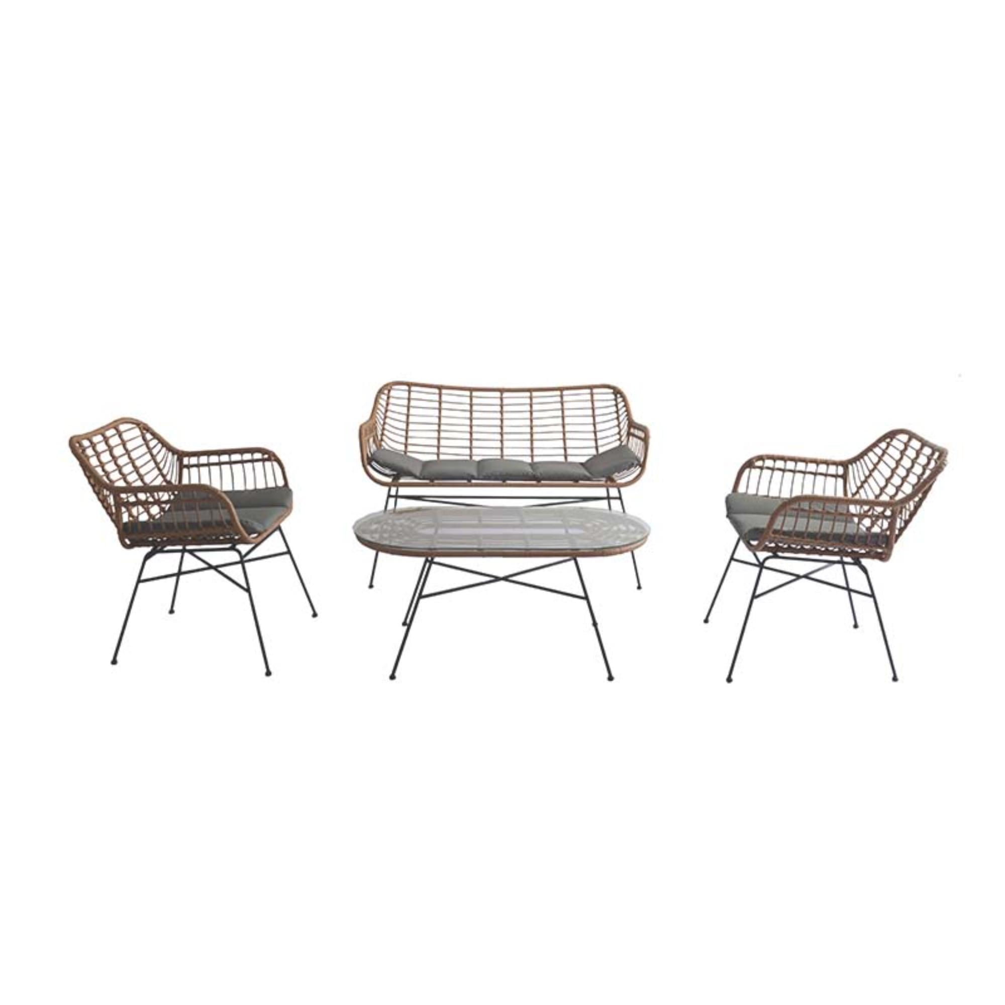 Mainstays - Juego Terraza 4 Piezas Jyf17092S4-Br Café - Gris