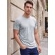 thumbnail image 4 of INSPIRE CHIC Camiseta de Hombre 100% Algodón Manga Corta Camiseta de Verano S Gris Claro, 4 of 5