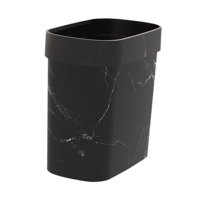 Magideal - Cesta De Basura De Mármol, Contenedor De Basura Para El Hogar Sin Tapa, Cesto De Basura, Cubo De Basura Doméstico Para Cocina, Habitación Y Dormitorio Negro