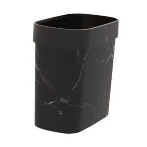 Magideal - Cesta De Basura De Mármol, Contenedor De Basura Para El Hogar Sin Tapa, Cesto De Basura, Cubo De Basura Doméstico Para Cocina, Habitación Y Dormitorio Negro
