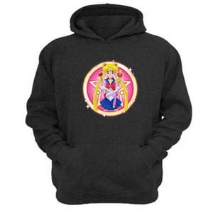 Genérico - Polerón Canguro Sailor Moon Gris Oscuro Talla Xs Unisex