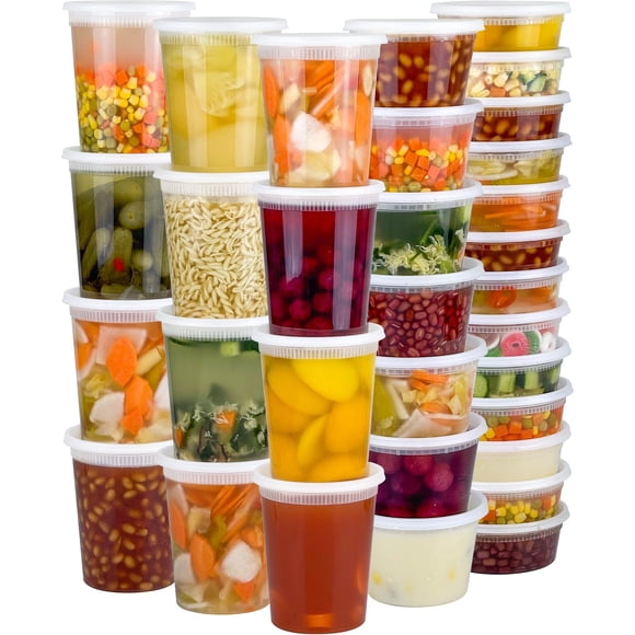 Contenedores de delicatessen Dipoo, 120 piezas, 60 juegos, 960 ml/480 ml/240 ml