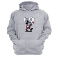 Genérico - Poleron Canguro Raton Acdc Gris Claro Talla L Unisex
