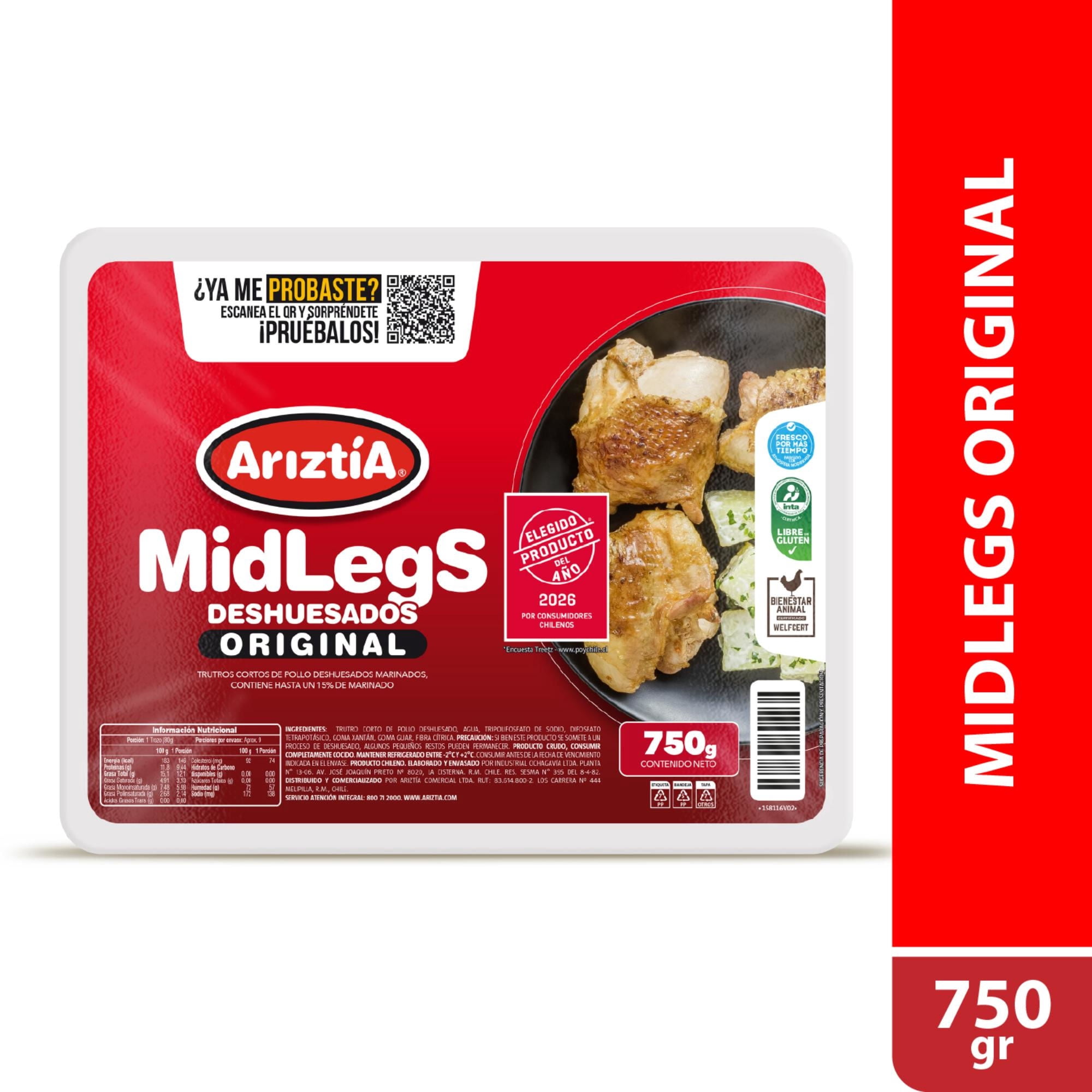 Pollo Trutro Corto Deshuesado Bandeja 750 g Ariztia