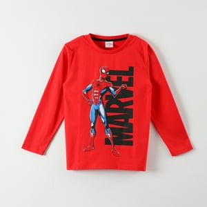Polera Manga Larga Niño Spiderman Posiciòn Rojo Marvel