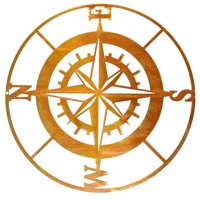 Magideal - Brújula "", Decoración De Pared, Brújula Redonda, Escultura De Pared Desgastada Para Interior, Exterior, Playa, Decoración De Guardería