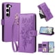 thumbnail image 1 of Funda Billetera Floral en Relieve samsung galaxy S23 con Tarjetero y Cremallera Morado, 1 of 6