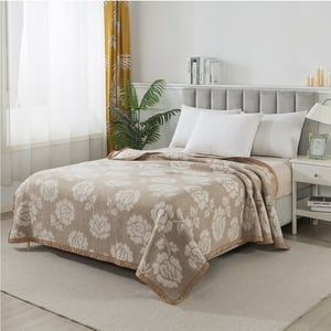 Andes - Frazadas Classic Jacquard Beige 2 Plazas