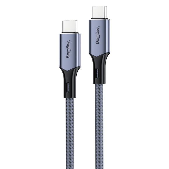 Cable Veggieg Tipo C A Tipo C 100w Trenzado Pd 1.2mts 5a E-marker Chip