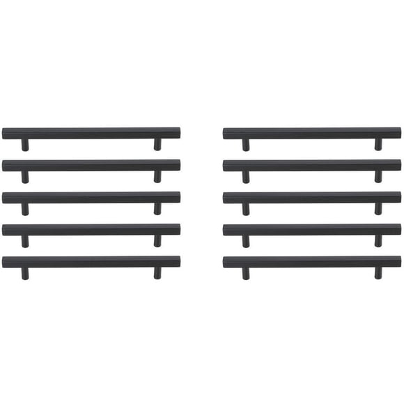 Tiradores de barra Elegant Decor Dior negro mate 25,5 cm, set de 10