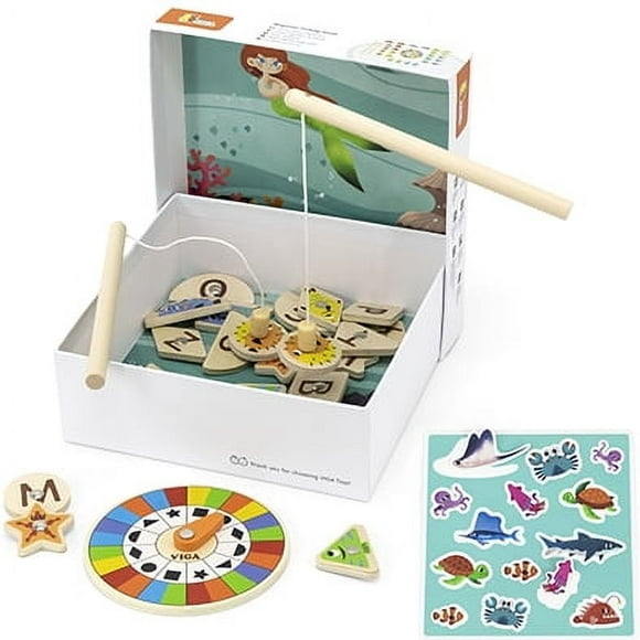 Juego De Pesca Magnética Hecho En Madera