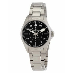 Reloj Hamilton Khaki Aviation Pilot Stainless Steel Black Dial Automatic H76215130 100M Men'S Watch