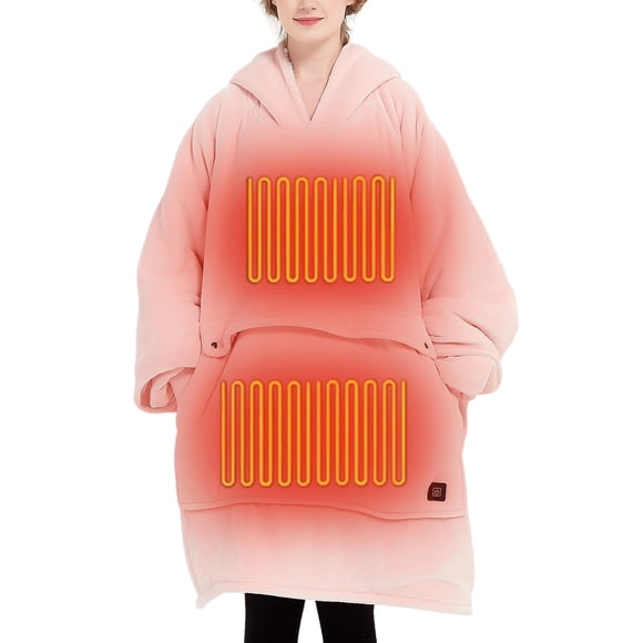 Sudadera con capucha Heated Electric Wearable Blanket Rosa