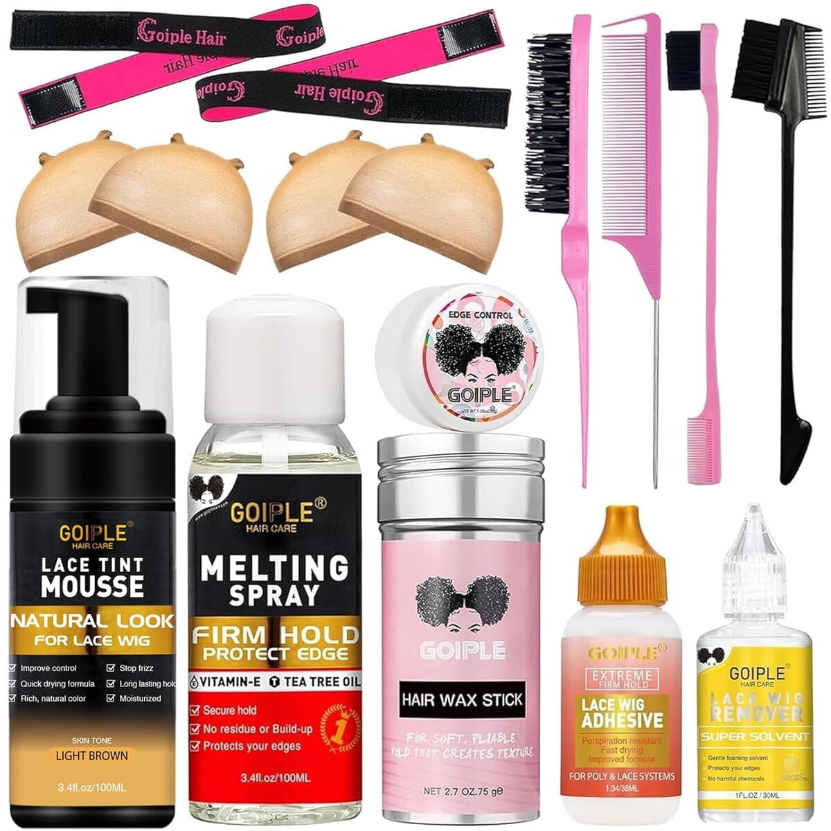 Kit Completo Goiple Pegamento Para Pelucas Con Mousse Y Spray