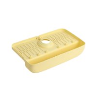 Magideal - Tapete De Recolección De Agua Para Grifo De Baño, Tapete Para Grifo Para Fregadero De Cocina, Tapete De Drenaje Detrás Del Grifo Para Granja, Cocina, Beige