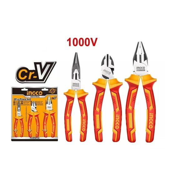 Set Juego De 3 Alicates Aislados Ingco Industrial Hikp28318
