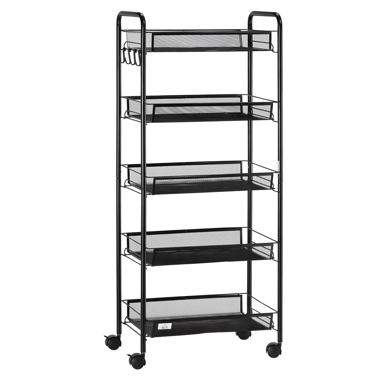 Pro Chef - Carro Organizador Multiuso Acero Negro 5 Bandejas Removibles